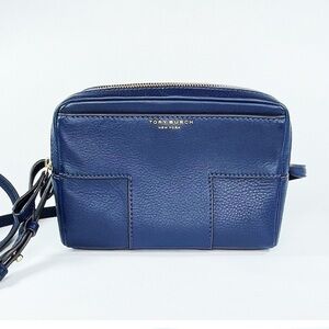 Tory Burch Block-T Double Zip Leather Crossbody